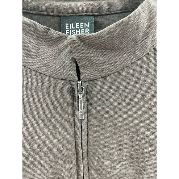 Eileen Fisher Womens Jacket Gray Zipper Up Stretch Mock Neck Long Sleeve M - Picture 8 of 8